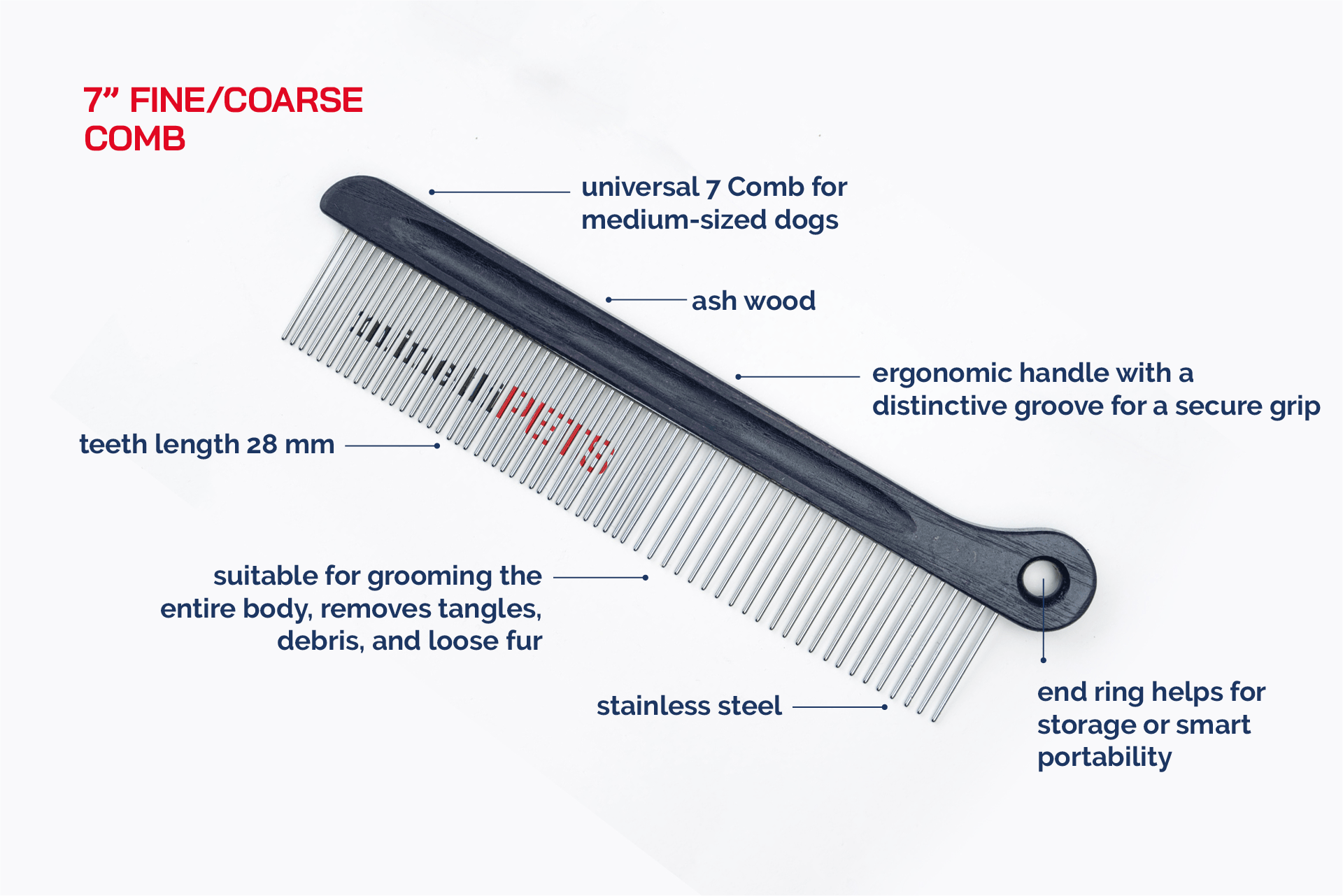7" Fine/Coarse Comb_MinelliPETS