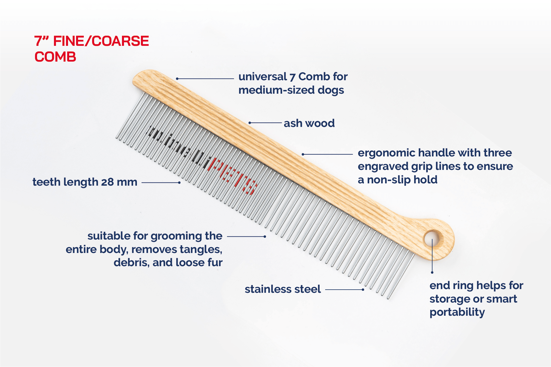 7" Fine/Coarse Comb_MinelliPETS
