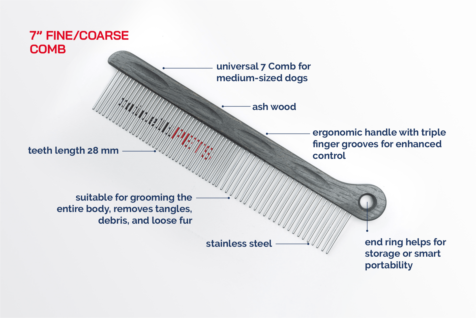 7" Fine/Coarse Comb_MinelliPETS