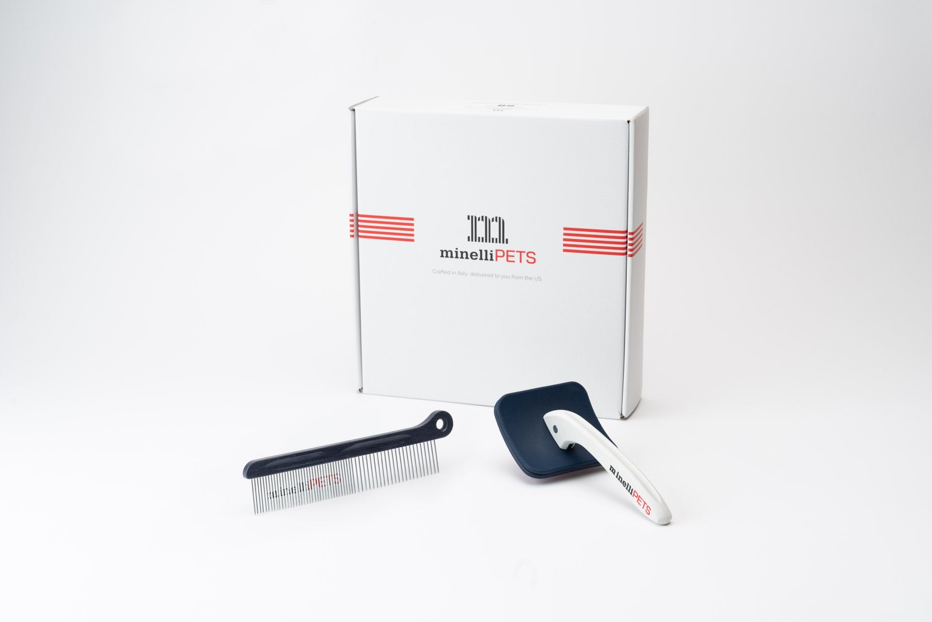 Antibacterial Slicker & Comb Duo - for medium to tall dogs_MinelliPETS