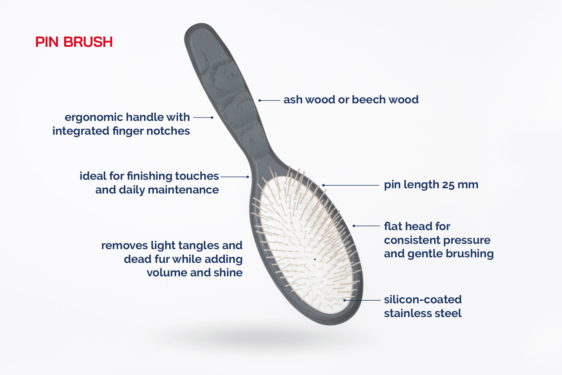 Pin Brush (pack of 12)_MinelliPETS