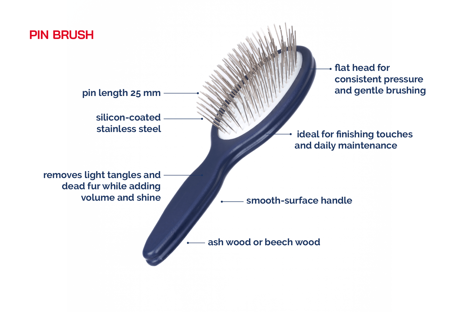 Pin Brush (pack of 12)_MinelliPETS